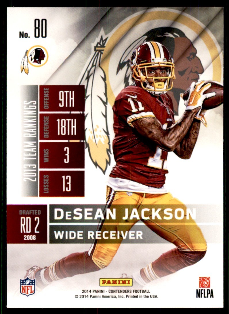 2014 Panini Contenders DeSean Jackson A Football Cards #80