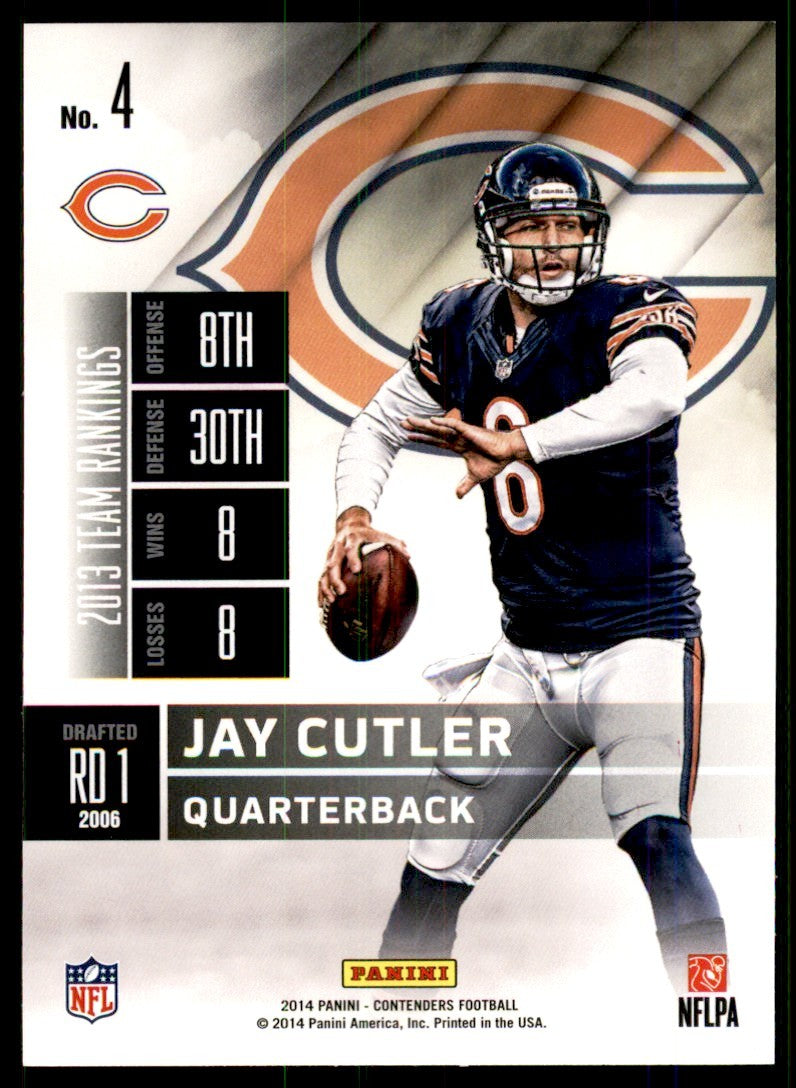 2014 Panini Contenders Jay Cutler Football Cards #4