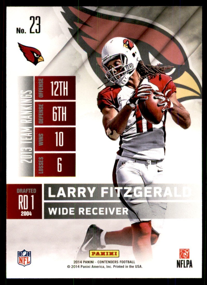 2014 Panini Contenders Larry Fitzgerald A Football Cards #23