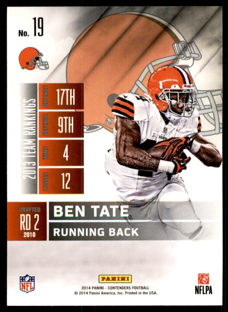2014 Panini Contenders Ben Tate Football Cards #19