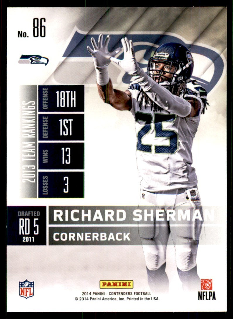 2014 Panini Contenders Richard Sherman Football Cards #86