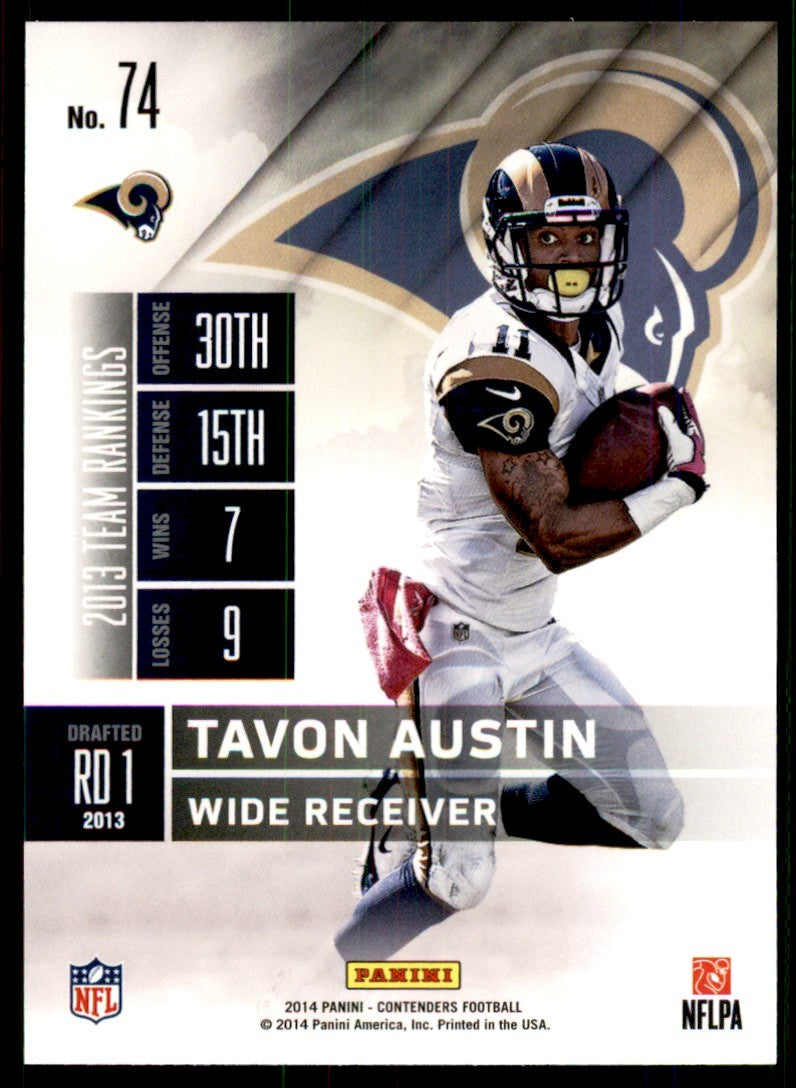 2014 Panini Contenders Tavon Austin A Football Cards #74