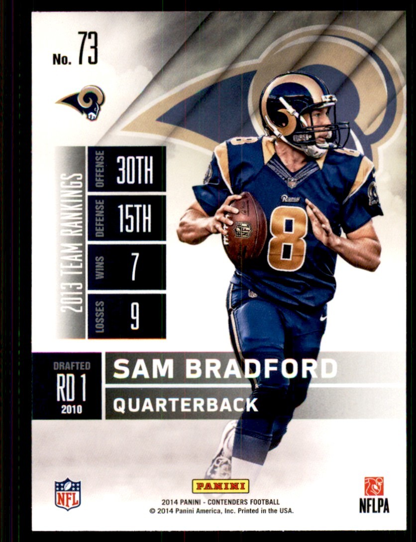 2014 Panini Contenders Sam Bradford Football Cards #73