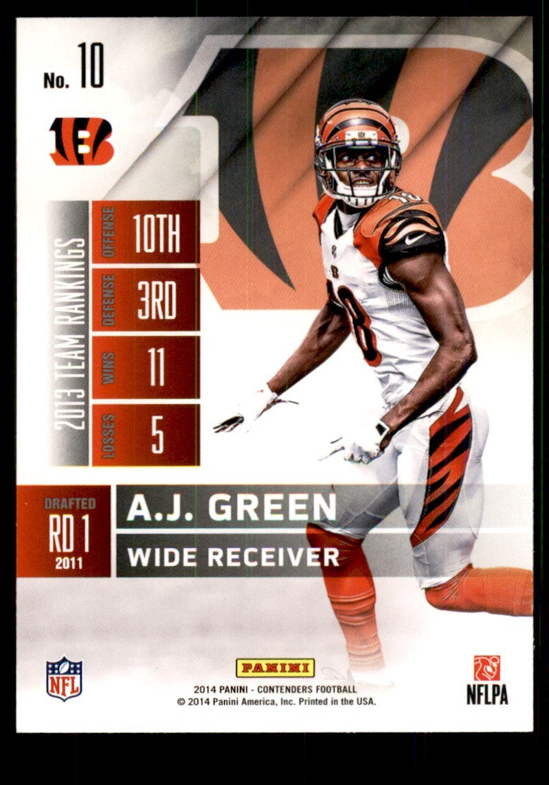 2014 Panini Contenders A.J. Green Football Cards #10