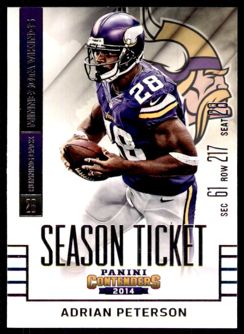2014 Panini Contenders Adrian Peterson Football Cards #100