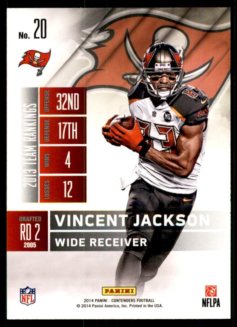 2014 Panini Contenders. Vincent Jackson Football Cards #20