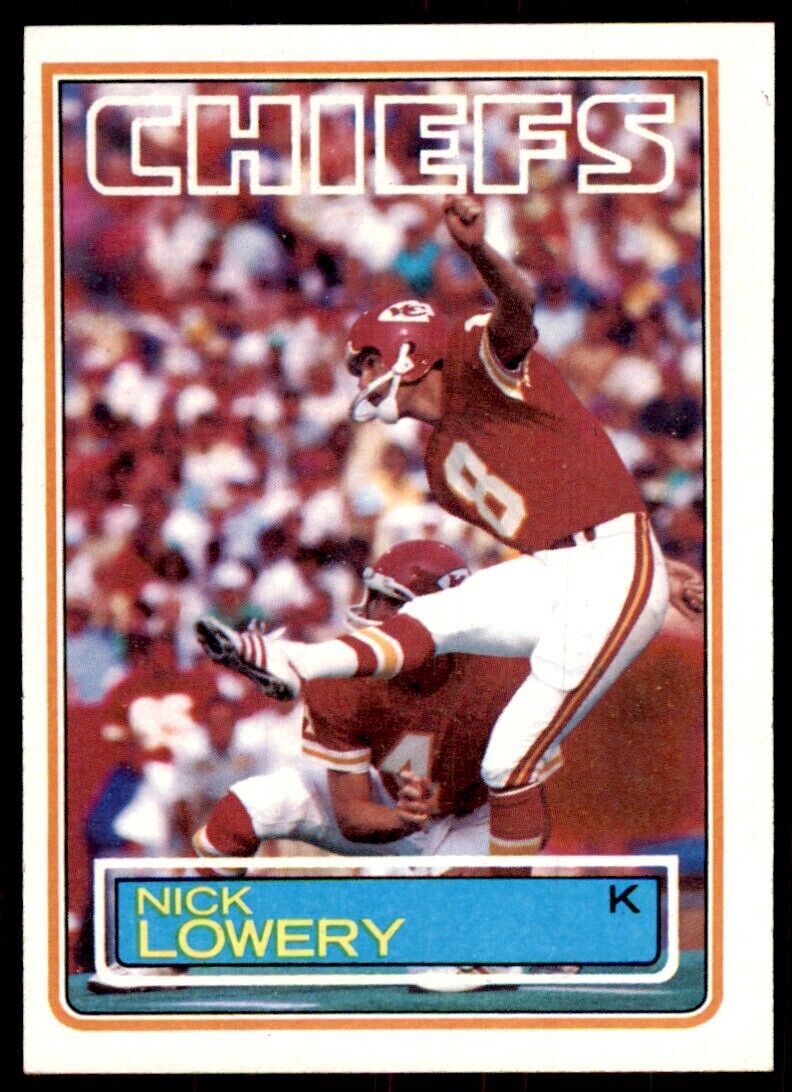 1983 Topps Nick Lowery Football Cards #290