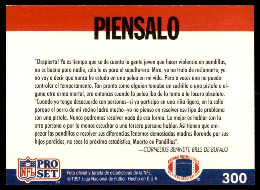 1991 Pro Set Cornelius Bennett Football Card #300