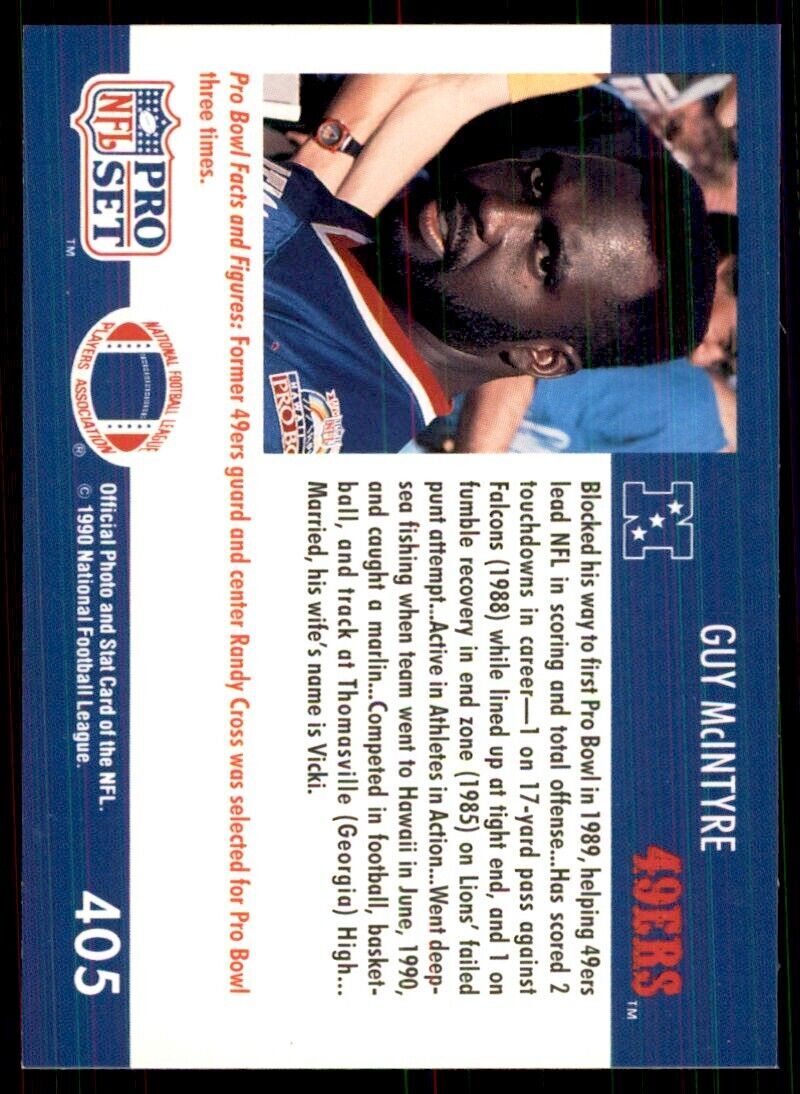 1990 Pro Set Guy McIntyre Football Cards #405