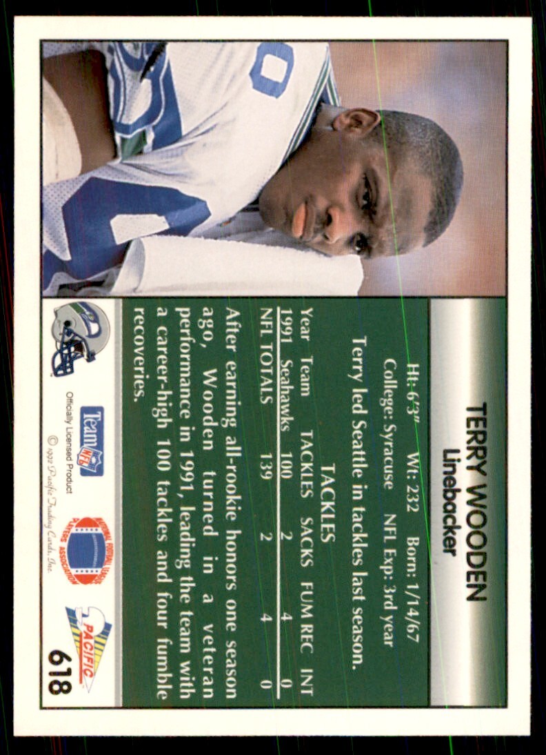 1992 Pacific Terry Wooden Football Cards #618