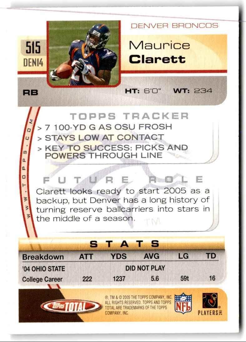 2005 Topps Total Maurice Clarett Denver Broncos #515