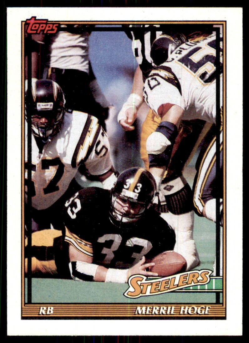 1991 Topps Merril Hoge Pittsburgh Steelers #301