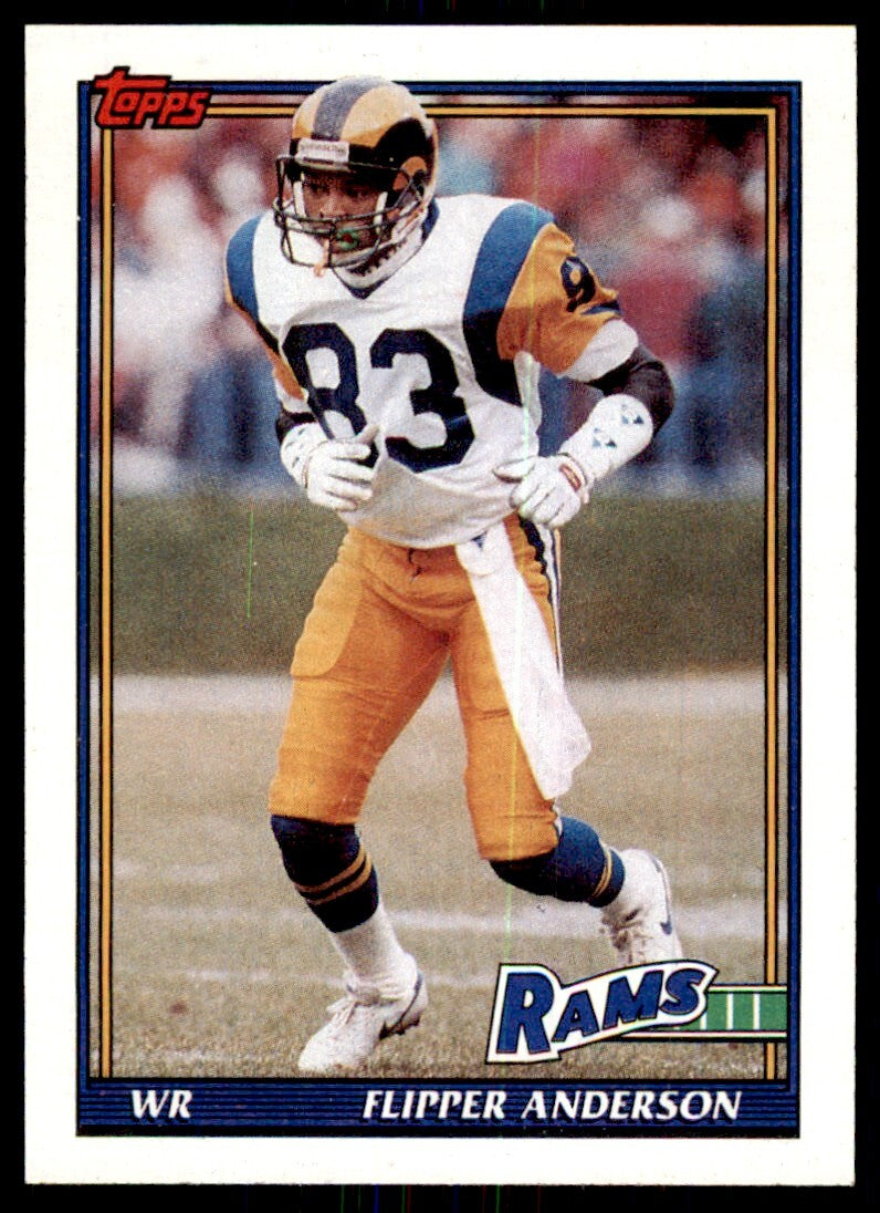 1991 Topps Football Flipper Anderson Los Angeles Rams #525