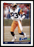 1991 Topps Football Flipper Anderson Los Angeles Rams #525