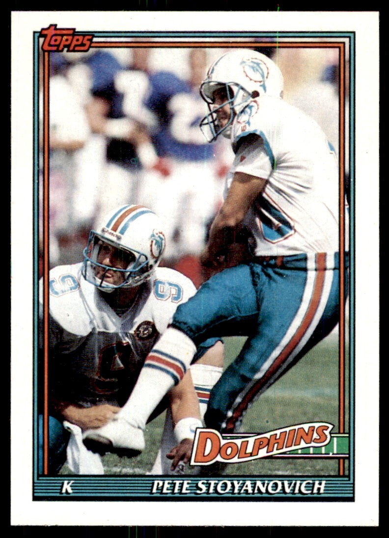 1991 Topps Pete Stoyanovich Miami Dolphins #114