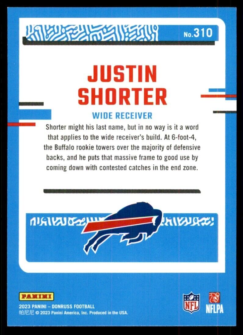 2023 Donruss Justin Shorter Buffalo Bills #310