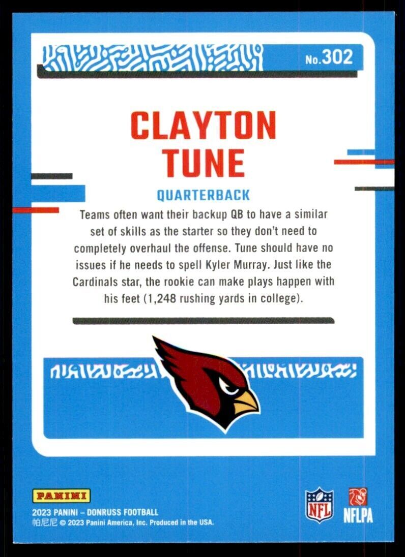 2023 Donruss Clayton Tune Arizona Cardinals #302
