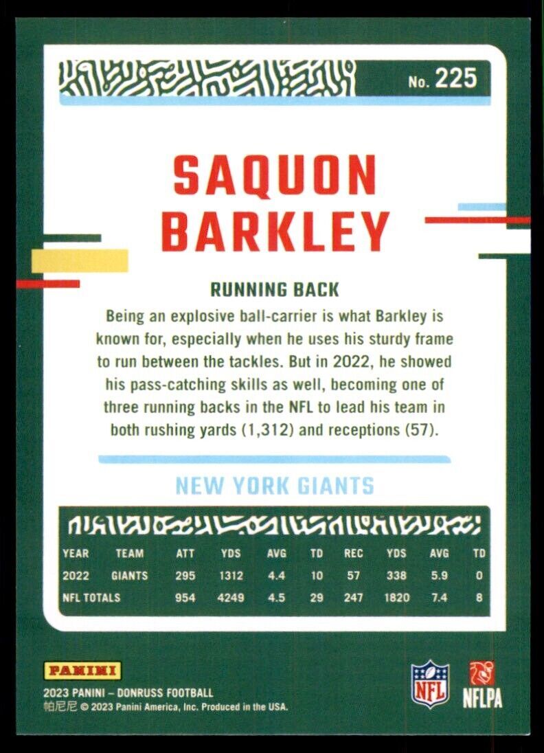 2023 Donruss Saquon Barkley New York Giants #225