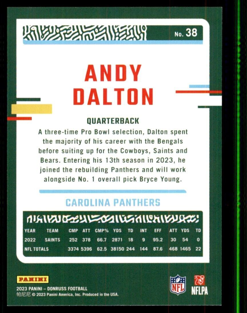 2023 Donruss Andy Dalton Carolina Panthers #38
