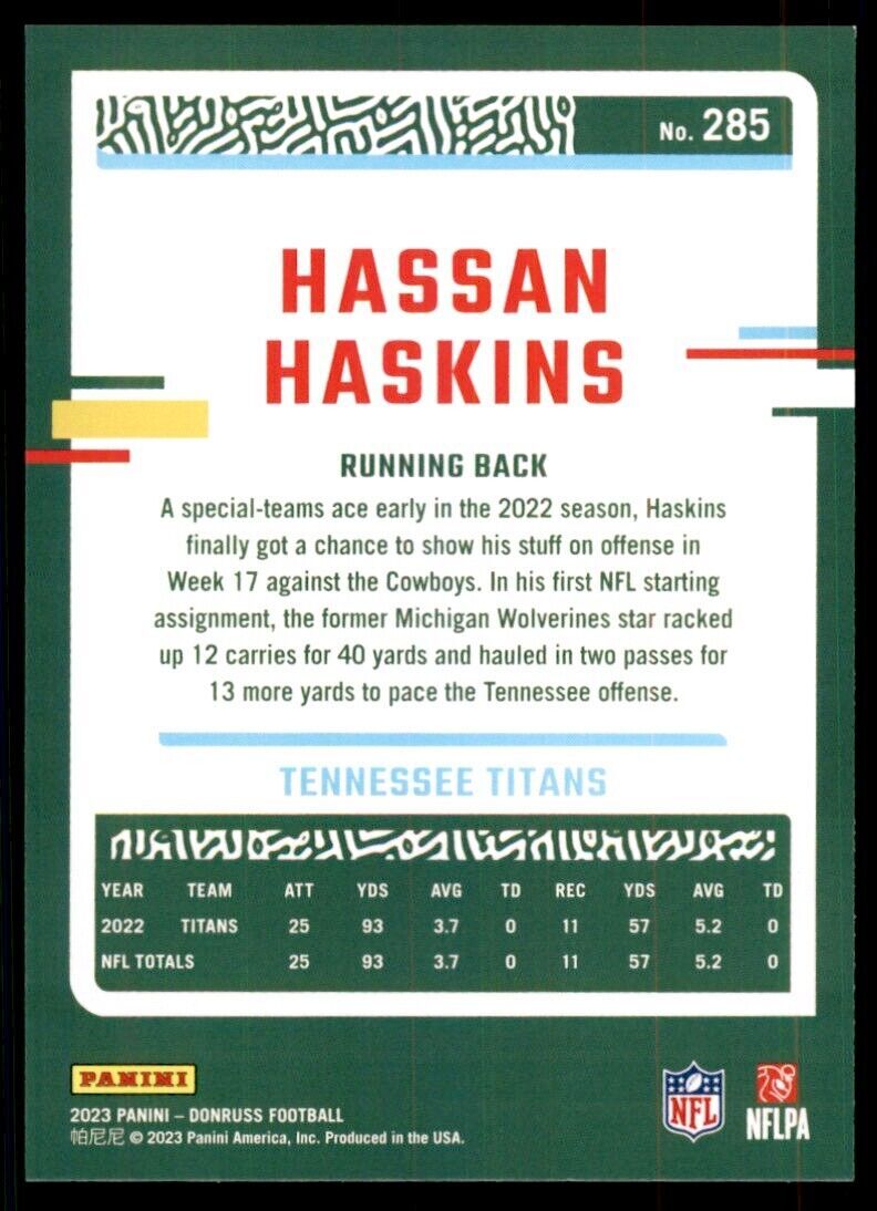 2023 Donruss Hassan Haskins Tennessee Titans #285