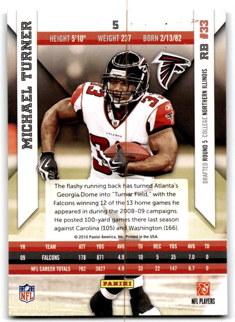 2010 Panini Epix Michael Turner Atlanta Falcons #5