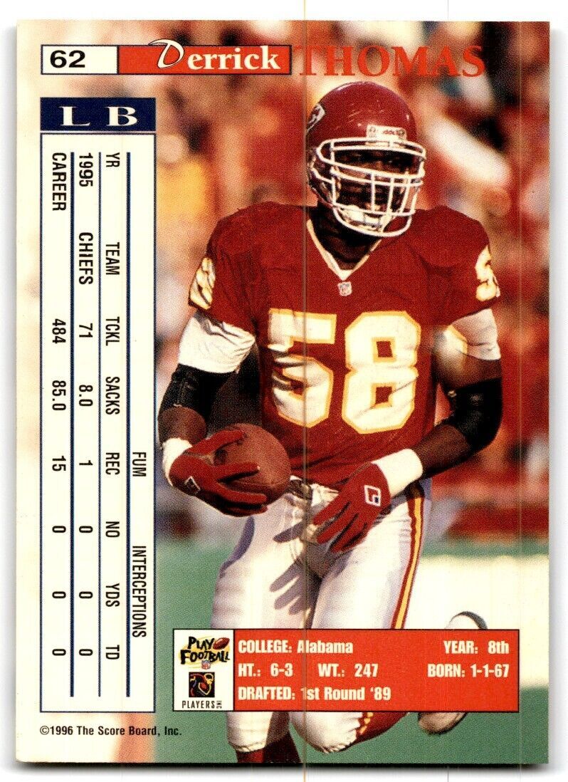 1996 Pro Line II Intense Derrick Thomas Kansas City Chiefs #62