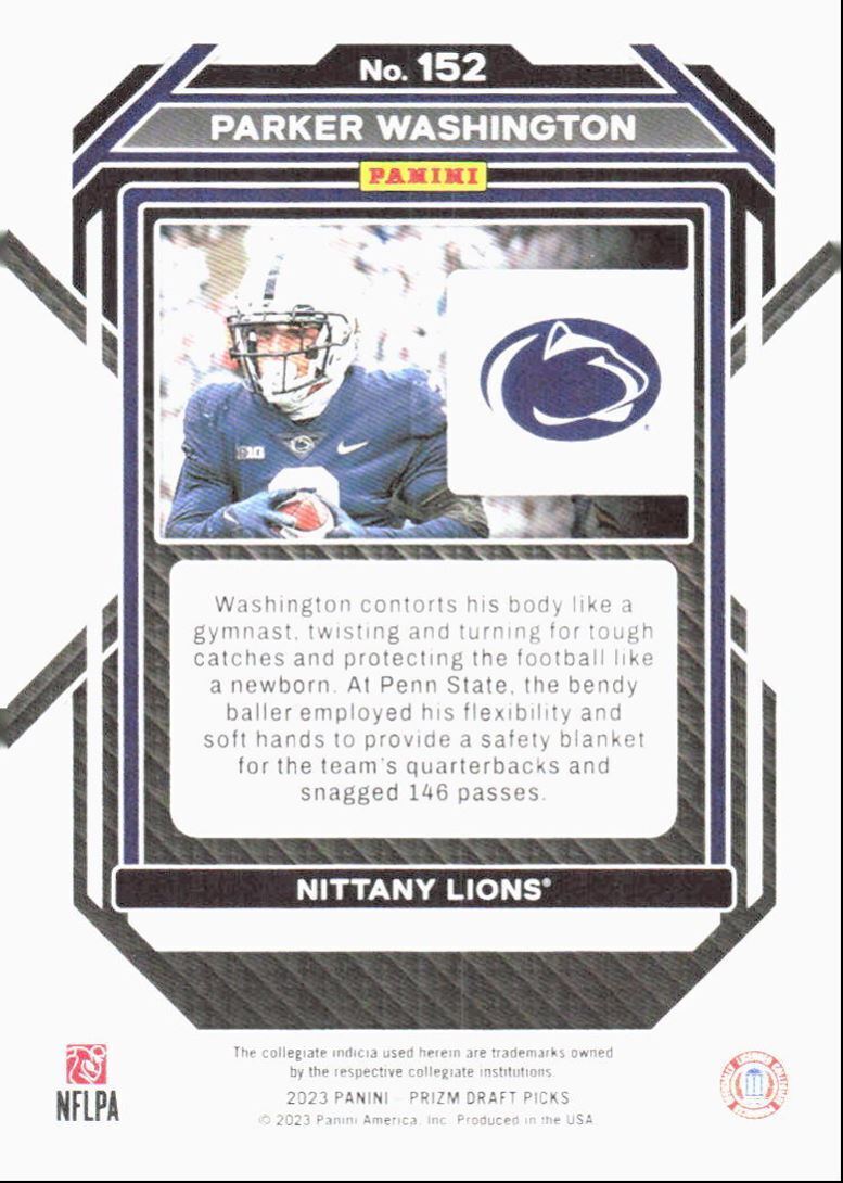 2023 Panini Prizm Draft Picks Parker Washington Penn State Nittany Lions #152