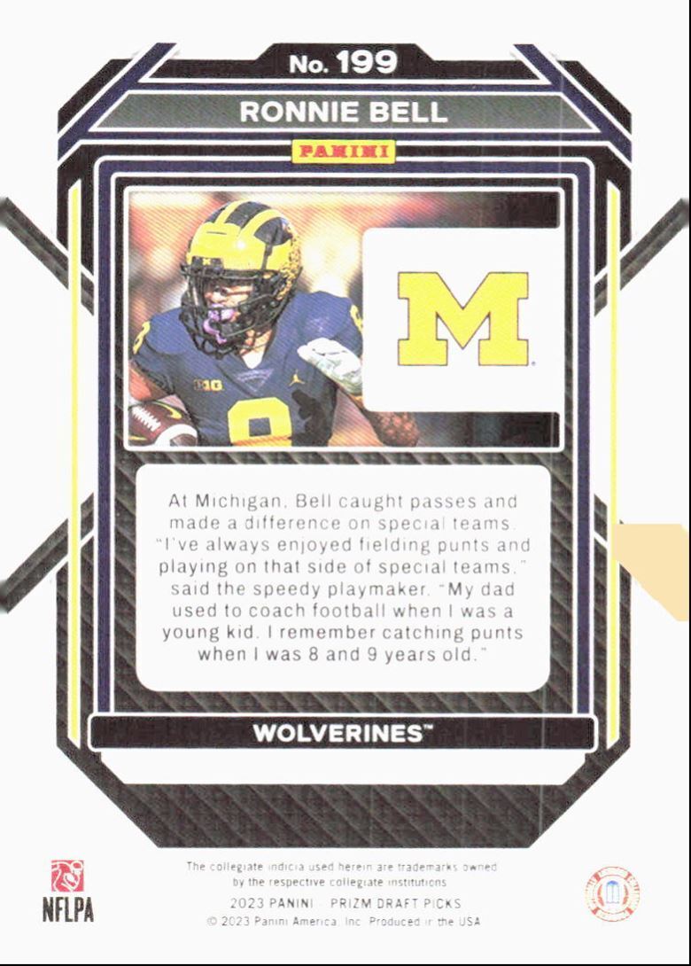 2023 Panini Prizm Draft Picks Ronnie Bell Michigan Wolverines #199
