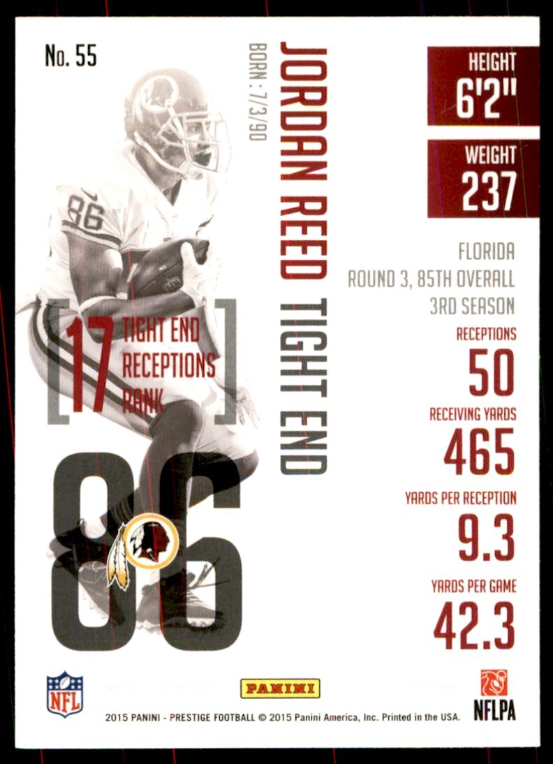 2015 Panini Prestige Jordan Reed Washington Redskins #55