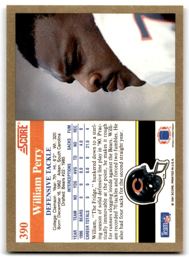 1991 Score William Perry Chicago Bears #390