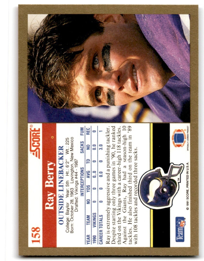 1991 Score Ray Berry Minnesota Vikings #158