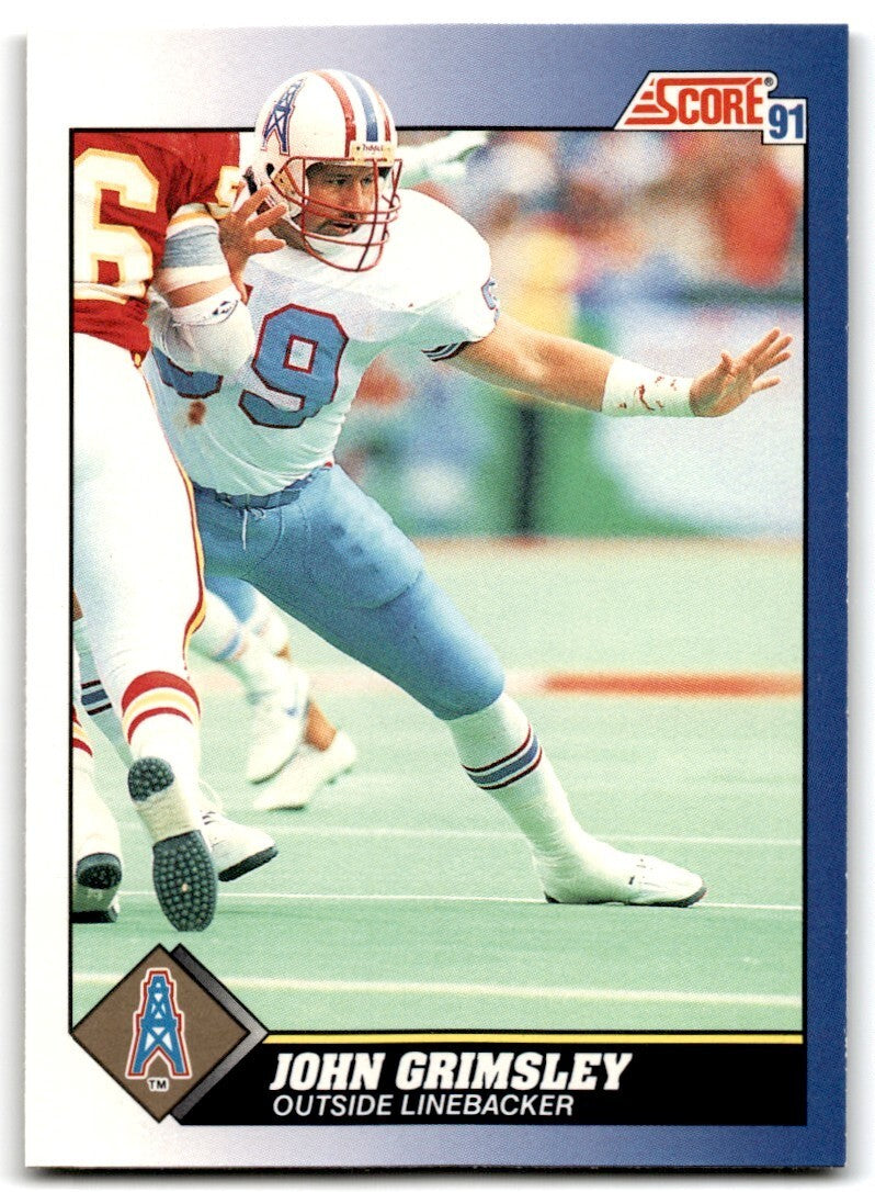 1991 Score John Grimsley Houston Oilers #54