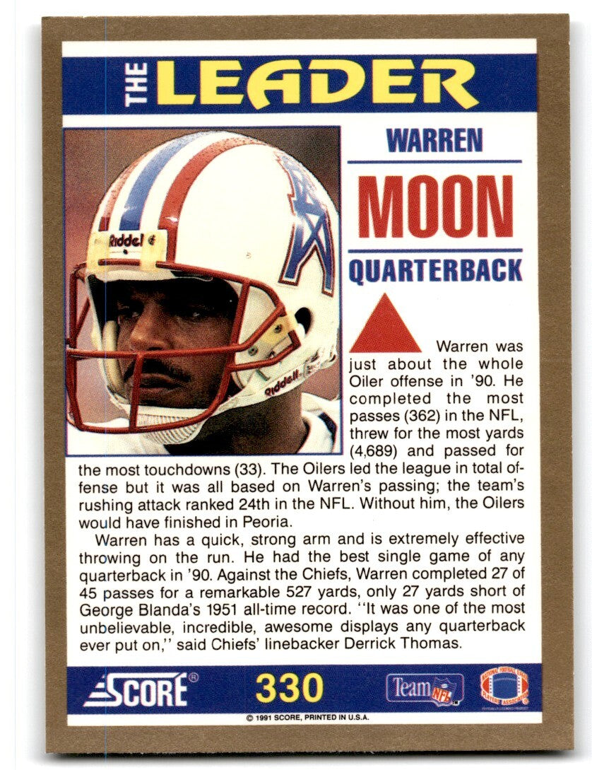 1991 Score Warren Moon hof Houston Oilers #330