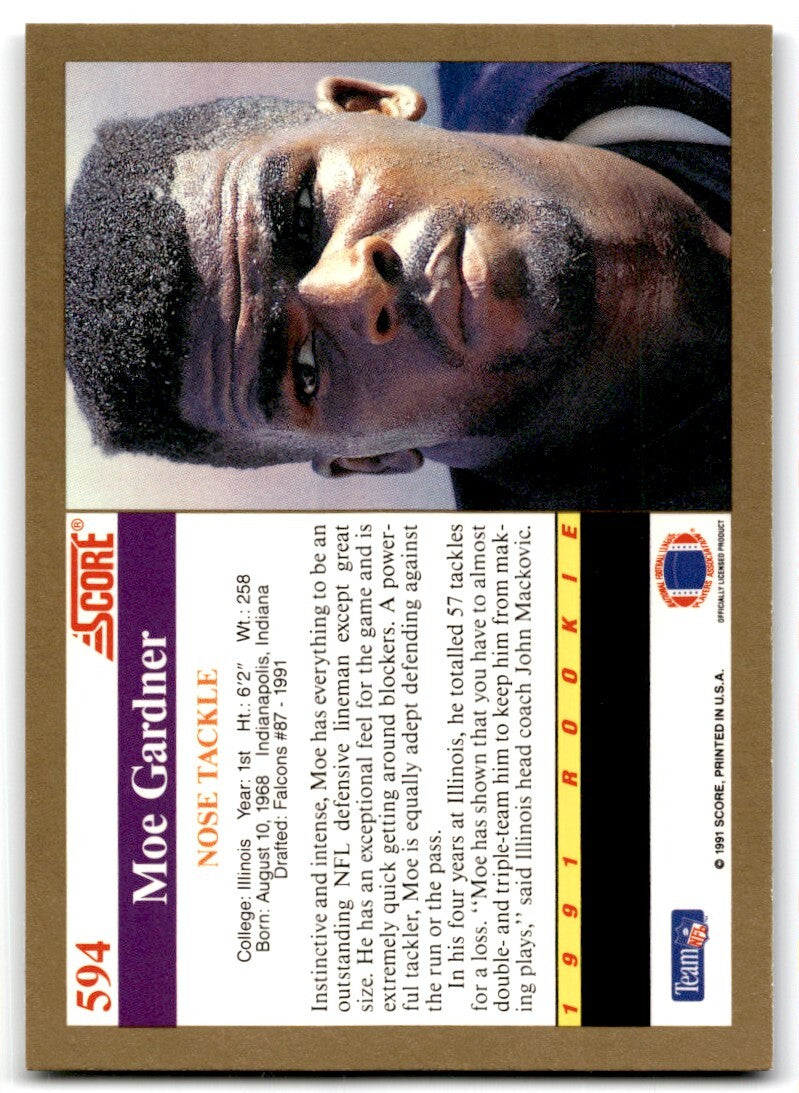 1991 Score Moe Gardner Rookie Atlanta Falcons #594