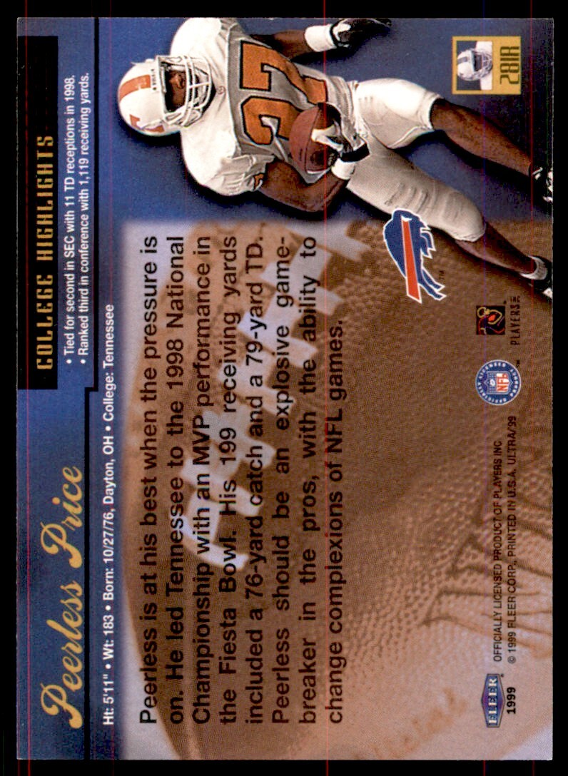 1999 Fleer Ultra Peerless Price Rookie Buffalo Bills #281R