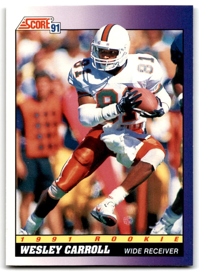 1991 Score Wesley Carroll Rookie New Orleans Saints #595