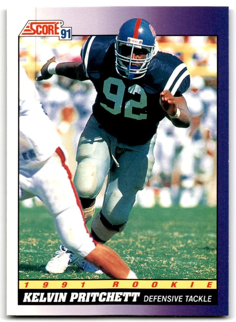 1991 Score Kelvin Pritchett Rookie Detroit Lions #599