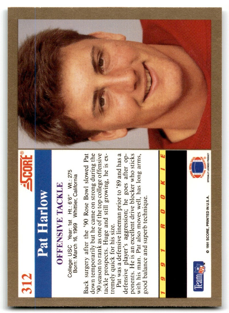 1991 Score Pat Harlow Rookie USC Trojans #312