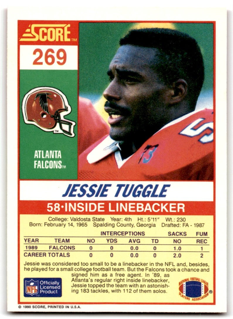 1990 Score Jessie Tuggle Rookie Atlanta Falcons #269