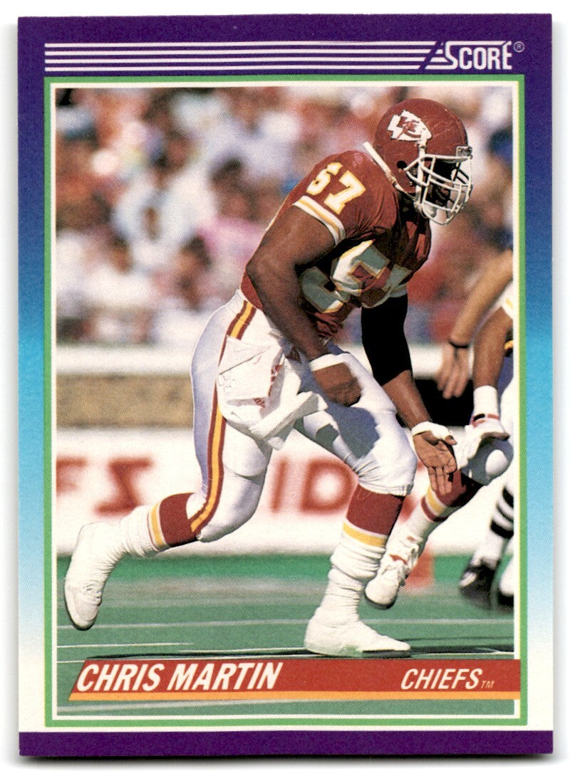 1990 Score Chris Martin Rookie Kansas City Chiefs #447
