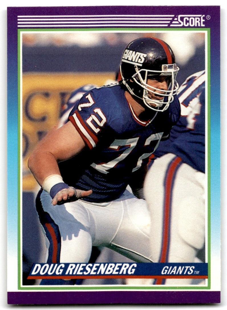 1990 Score Doug Riesenberg Rookie New York Giants #542