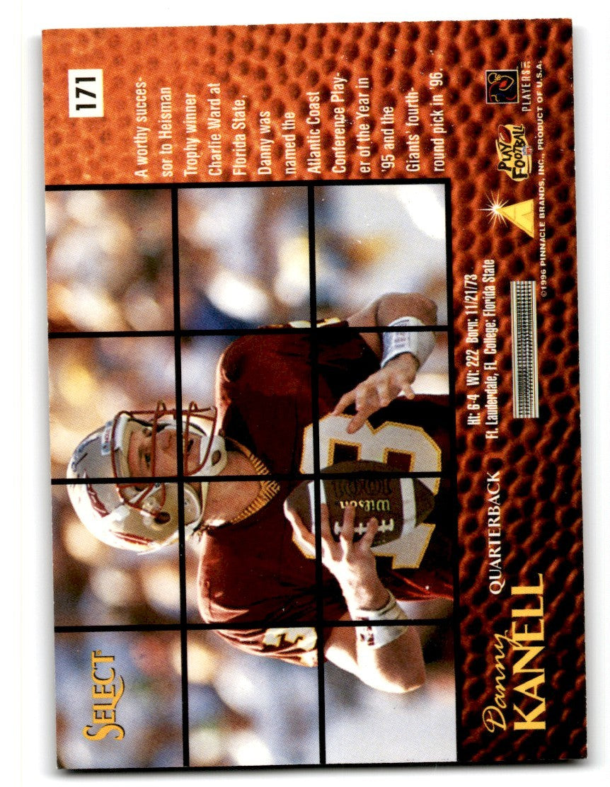 1996 Select Danny Kanell Rookie New York Giants #171