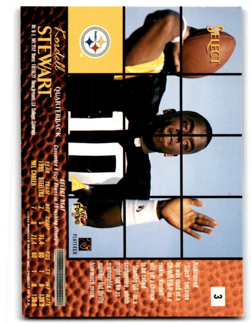1996 Select Kordell Stewart Rookie Pittsburgh Steelers #231