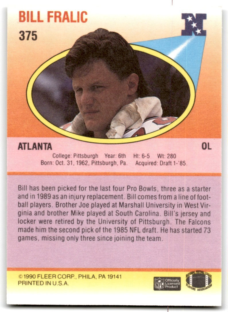 1990 Fleer Bill Fralic Atlanta Falcons #375