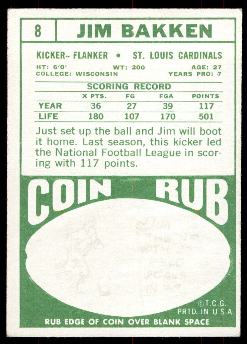 1968 Topps Jim Bakken St. Louis Cardinals #8
