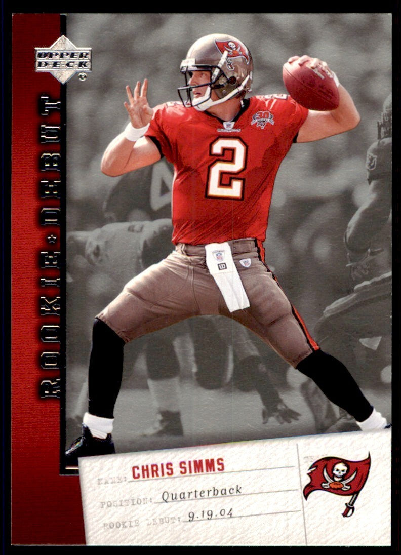 2006 Upper Deck Rookie Debut Chris Simms Tampa Bay Buccaneers #93