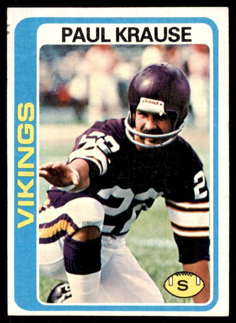1978 Topps Paul Krause Football Cards #378