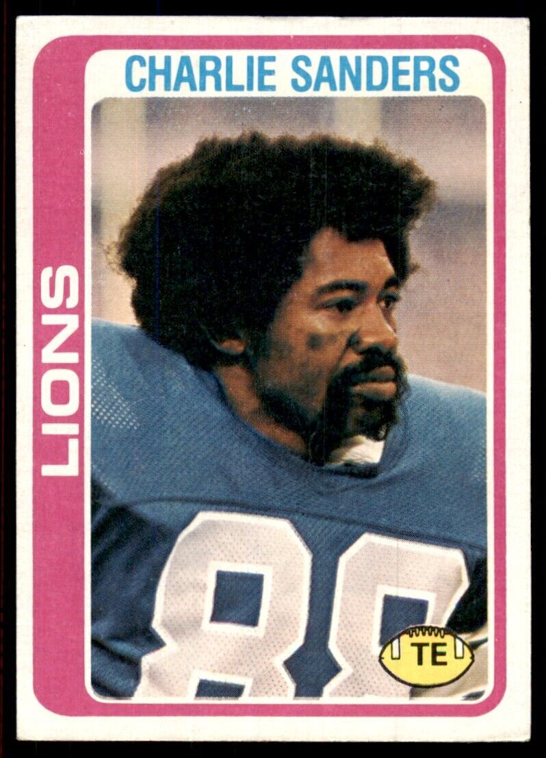 1978 Topps Charlie Sanders Football Cards #344