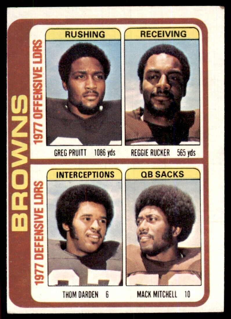 1978 Topps- Greg Pruitt/Reggie Rucker/Thom Darden/Mack Mitchell B Football Cards