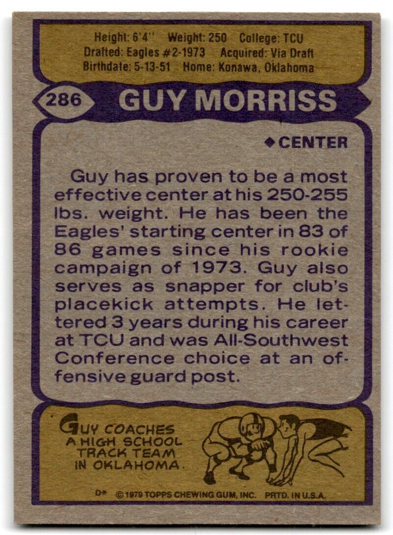 1979 Topps Guy Morriss / Philadelphia Eagles #286